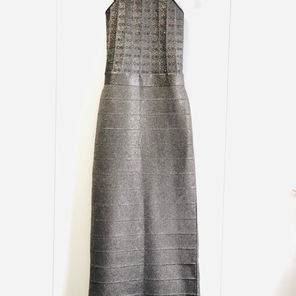Herve Leger Silver Midi Dress - Picture 5 of 12